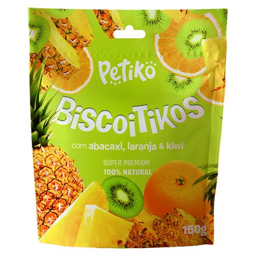 Biscoito Biscoitikos Petiko Sabor Abacaxi, Laranja e Kiwi - Cães  - 150g