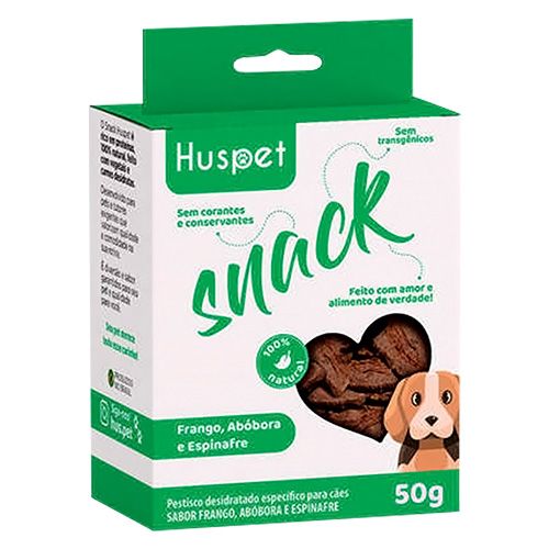 Petisco Snack Huspet Sabor Frango, Abóbora e Espinafre - Cães - 50g 