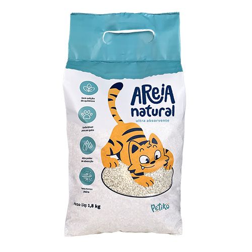 Areia Natural Ultra Absorvente Petiko - 1,8kg