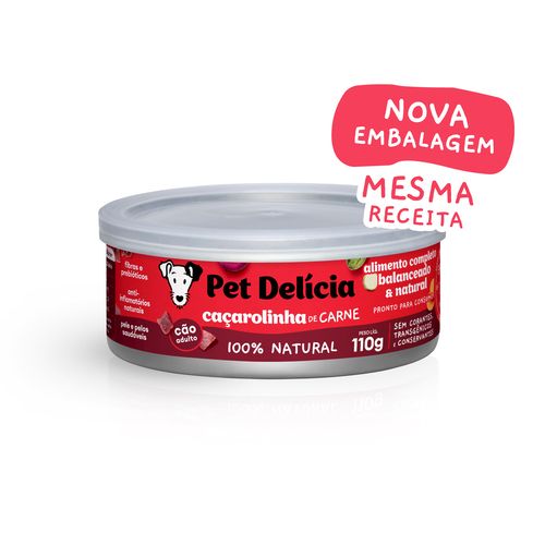 Ração Úmida Pet Delícia Sabor Caçarolinha de Carne - Cães Adultos - 110 g