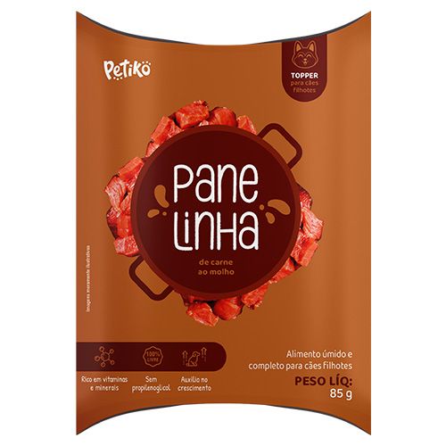 Topper Panelinha Petiko Sabor Carne ao Molho - Cães Filhotes - 85g