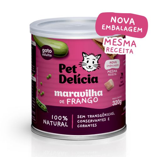 Ração Úmida Pet Delícia Sabor Maravilha de Frango - Gatos Adultos - 320g