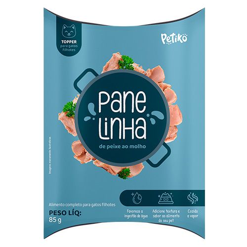 Topper Panelinha Petiko Sabor Peixe ao Molho - Gatos Filhotes - 85 g